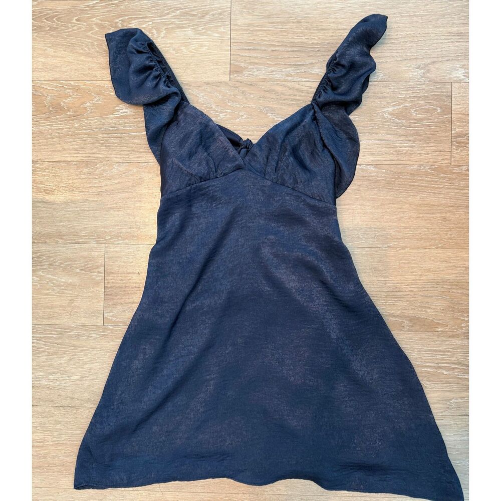 NWT Altar'd State Navy Satin Mini Dress Size Small